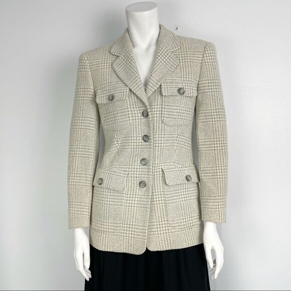 Escada Plaid Wool Blend Blazer - Picture 12 of 13